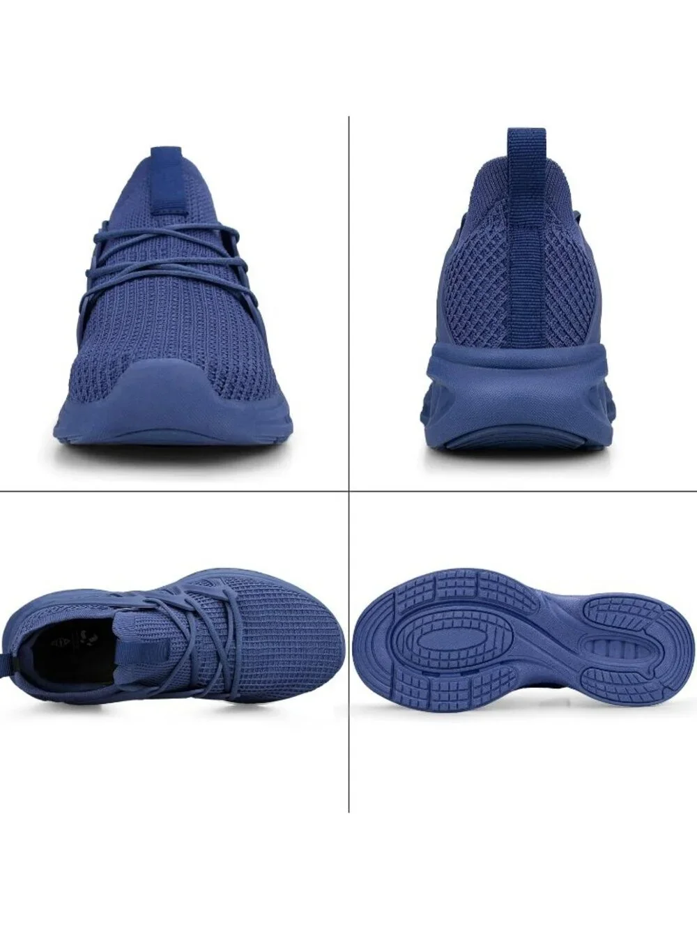 Men's Blue Lightweight Breathable Mesh Shock Athletic Slip On Walking Sneaker